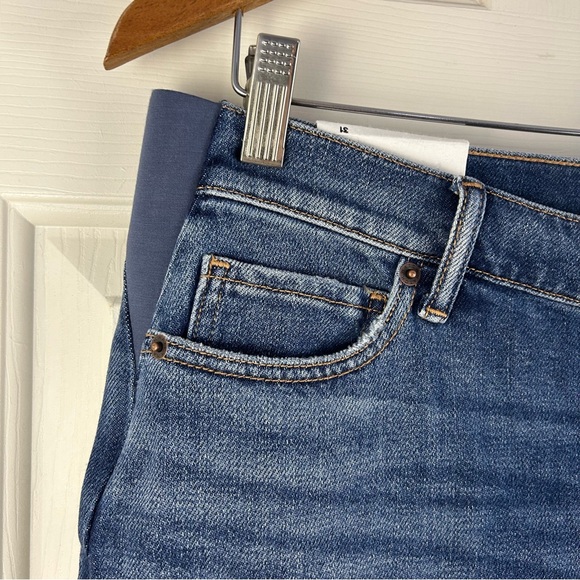 Hatch The Crop Denim Maternity Jeans Size 31 Under Belly Kick Flare Indigo - Picture 6 of 9